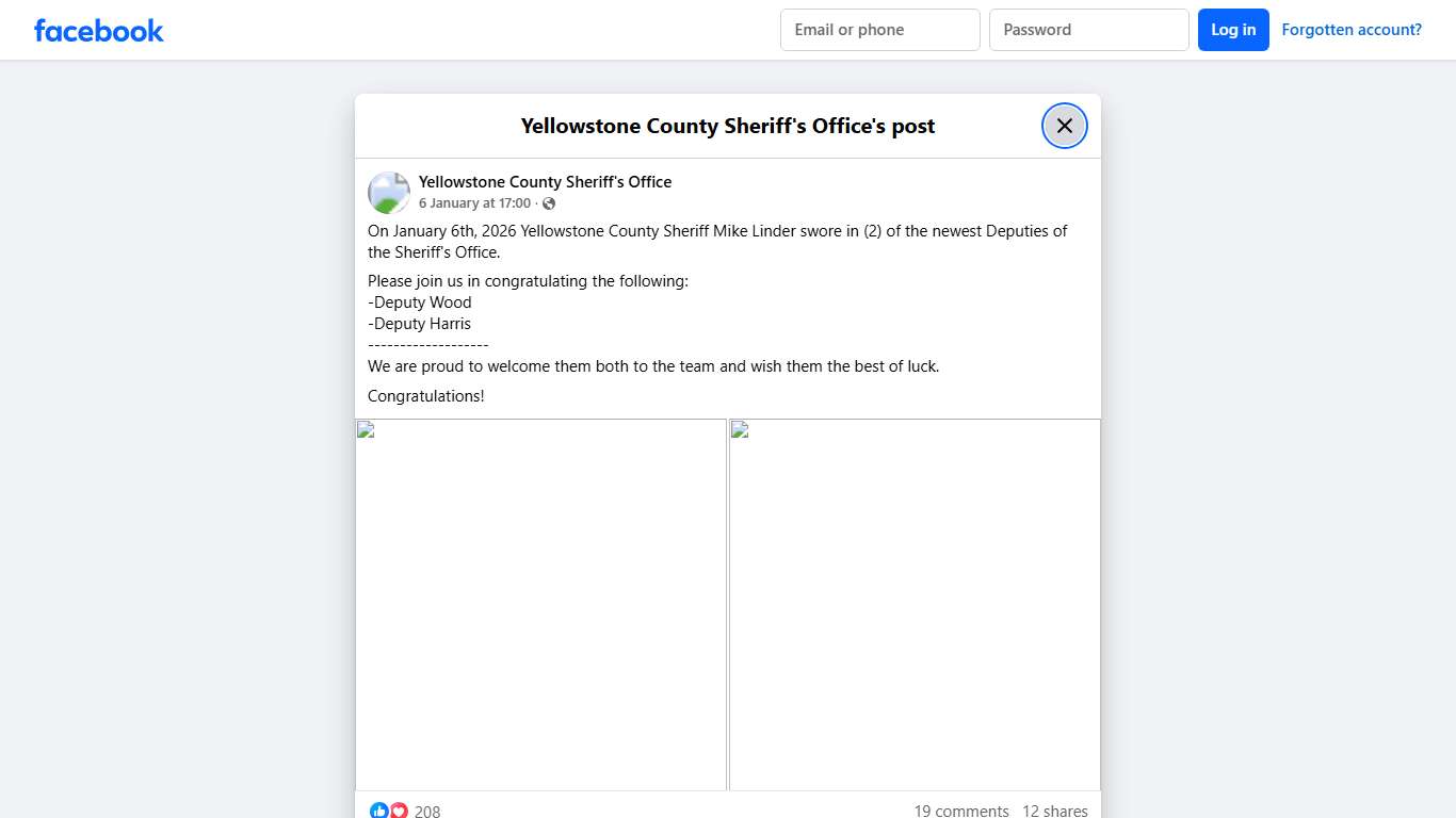 On January 6th, 2026... - Yellowstone County Sheriff's Office Facebook